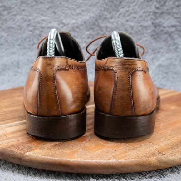 TARYN ROSE Men's Carmel Tan Leather Cap-Toe Oxford Size 10.5 C - Picture 5 of 9